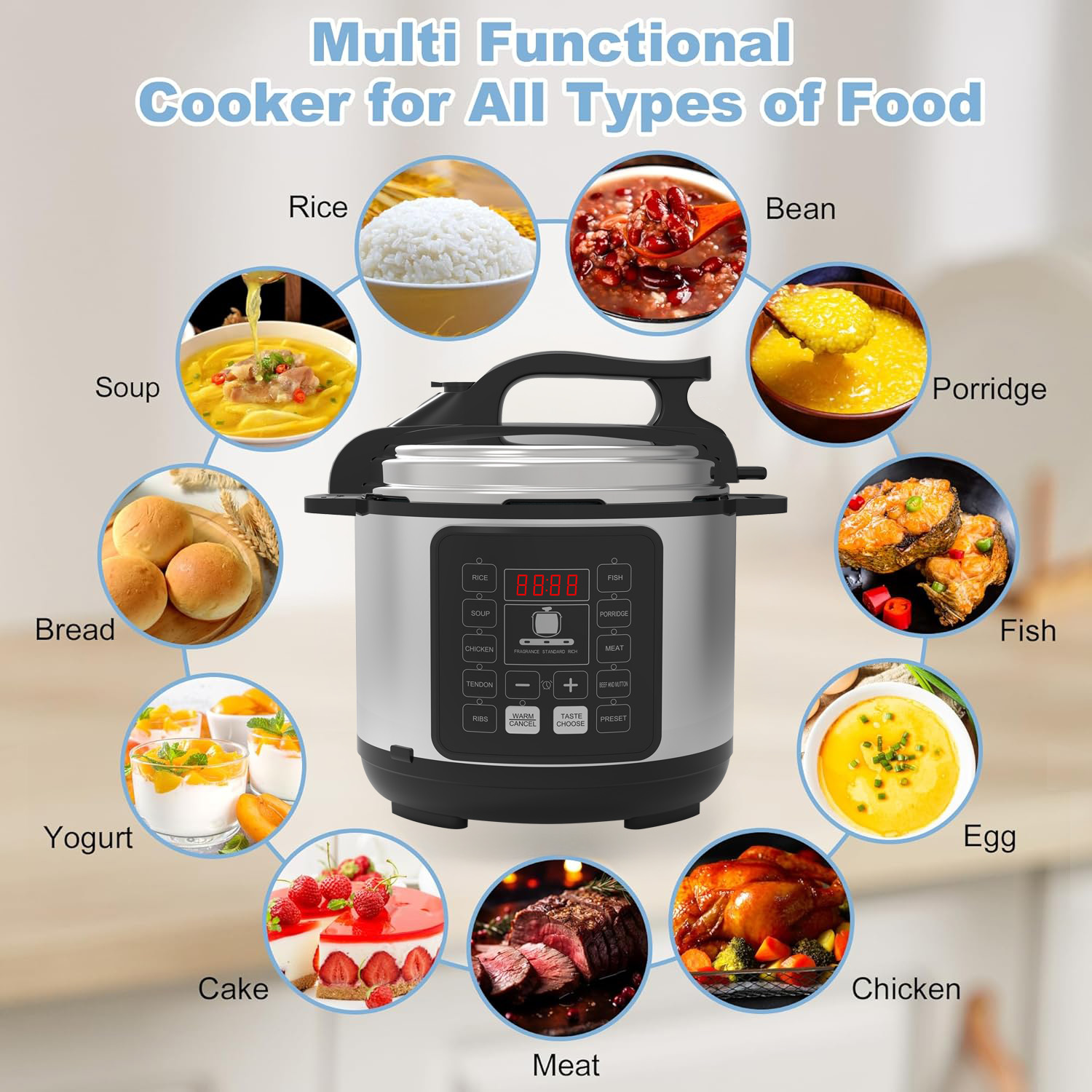 Babyltrl 6 Quart Electric Pressure Cooker,10-in-1 Multi-Functional Slow and Rice Cooker