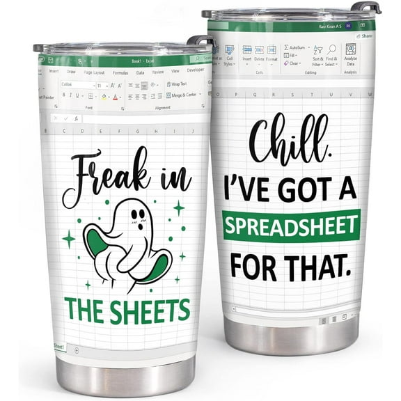 20oz Accountant Tumbler Freak In The Sheets Funny Accountant Gifts For Accountant Men Women Coworker Accounting Tumbler with Lid Stainless Steel Insulated Excel Mug Funny Accountant Coffee Mug