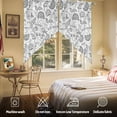 thumbnail image 5 of Pastoral Flower Swag Curtain Valance for Windows, Dark Grey Flower Farm Vintage Linen Texture Window Treatments Short Swag Topper for Kitchen Windows Bathroom Bedroom, 36"x45", 5 of 8