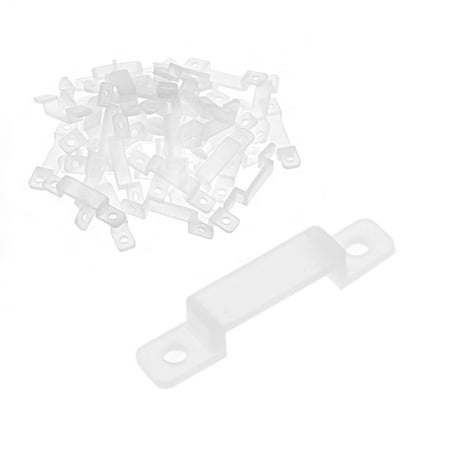 

50 Pcs Silicone Fix Mounting Brackets Clip for 12mm Wide White