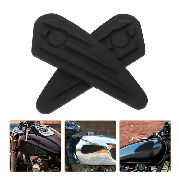Milisten 1Pair Motorcycle Gas Tank Side Protector Black with Reflective Patterns for Night Riding