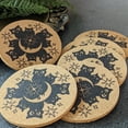thumbnail image 4 of Mango Steam Set of Six Owl Cork Coasters with Decorative Coaster Holder, Black, 4 of 7