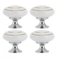thumbnail image 2 of Dual Gold Ring Handles for Cabinets & Closets, White Finish Stylish Ceramic Drawer Pulls, 4-Pack, 2 of 8