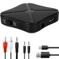 thumbnail image 1 of HIFI Bluetooth Wireless Audio 4.2 Transmitter Receiver Wireless Bluetooth Audio Adapter 3.5mm AUX RCA Stereo Output for TV MP3 PC CD Player Tablets and Car Stereo, 1 of 10
