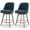 PU / Blue -【Set of 2 】- 26" Seat Height, variant on WOOW DEPOT 26" Swivel Bar Stools Large Seat Set of 2, Upholstered PU Leather w/ Mid-Back Wood Legs, Modern Armless Island Counter Barstools Kitchen Pub Chair, Blue