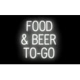 thumbnail image 1 of SpellBrite FOOD & BEER TO GO LED Sign for Business. 23.3" x 23.8" White FOOD & BEER TO GO Sign Has Neon Sign Look With Energy Efficient LED Light Source. Visible from 500+ Feet, 8 Animation Settings., 1 of 4