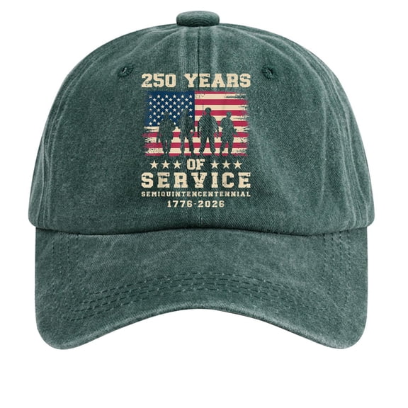 America Birthday Hat 1776 250 Years Anniversary Hat for Men Women Army Green One Size