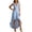 Blue, variant on Elara Women's Sleeveless V-Neck Ruffled Hem Cotton Linen Long Dress