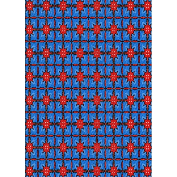 Ahgly Company Indoor Rectangle Patterned Dodger Blue Novelty Area Rugs, 7' x 9'
