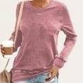 thumbnail image 2 of Jalioing Crew Neck Basic Sweatshirts for Women Classic Fashion Crew Neck Pullover Shirts Solid Color Casual Tops, 2 of 3