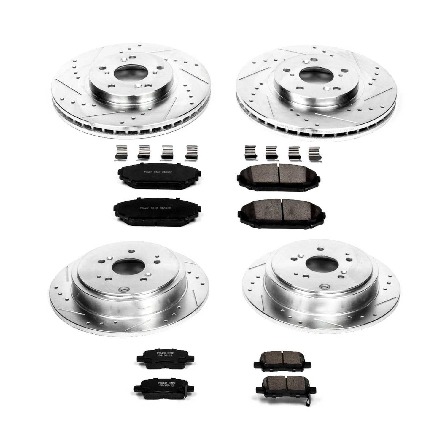 PowerStop Front and Rear Z23 Evolution Sport Carbon-Fiber Ceramic Brake Pad and Drilled & Slotted Rotor Kit Fits: ACURA Select Models K2300