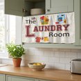 thumbnail image 2 of The Laundry Room Cabinet Curtains for Kitchen 10"W x 11"L, Vintage Yellow Laundry Routine Classic Flower Under Sink Skirt Magic Tape Short Curtain Decorative Privacy Panel for Bathroom Laundry, 2 of 9
