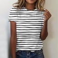 thumbnail image 2 of JLFKNG Womens Tee Shirts Classic Versatile Daily Short Sleeve Solid Striped Leopard Camo Color Block Casual Round Neck T Shirt Womens Dailywear, 2 of 5