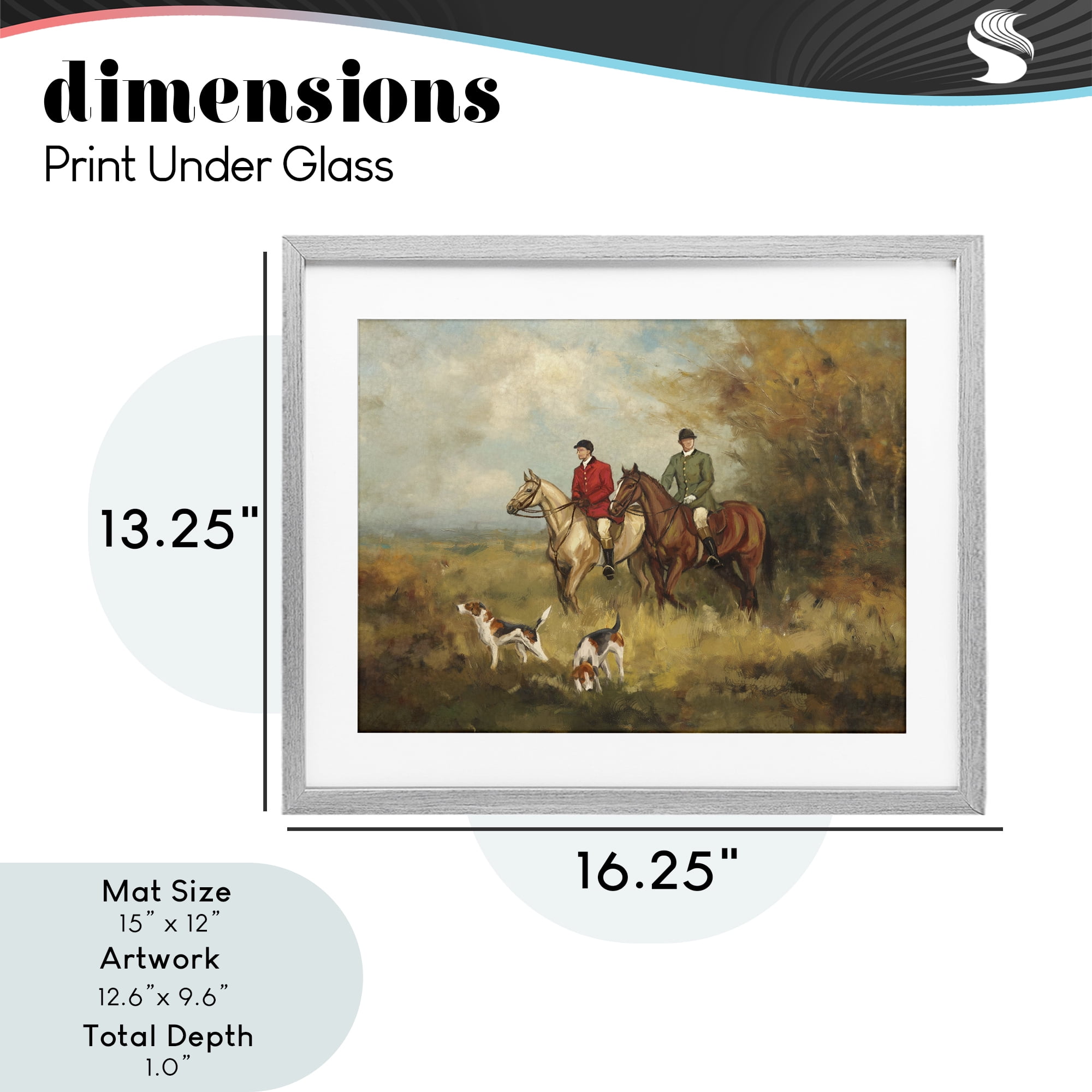 Stupell Industries Autumn Riders with Hounds Gray Framed Print Under Glass, design by Ziwei Li