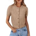 thumbnail image 1 of Cardigan PRETTYGARDEN Mujer Verano Manga Corta Caqui, 1 of 6