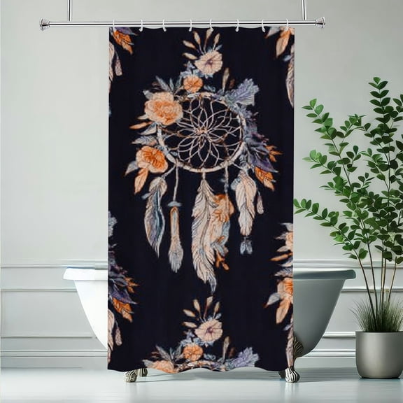 RKSupls Christmas Shower Curtain, Beautiful Dream Catcher Shower Curtain with Hooks for New Year Home Bathroom Decor Washable Curtains, 36x72 in