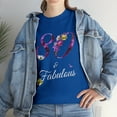 thumbnail image 2 of 80 & Fabulous 80 Years Old Floral 80th Birthday T-shirt, 2 of 2