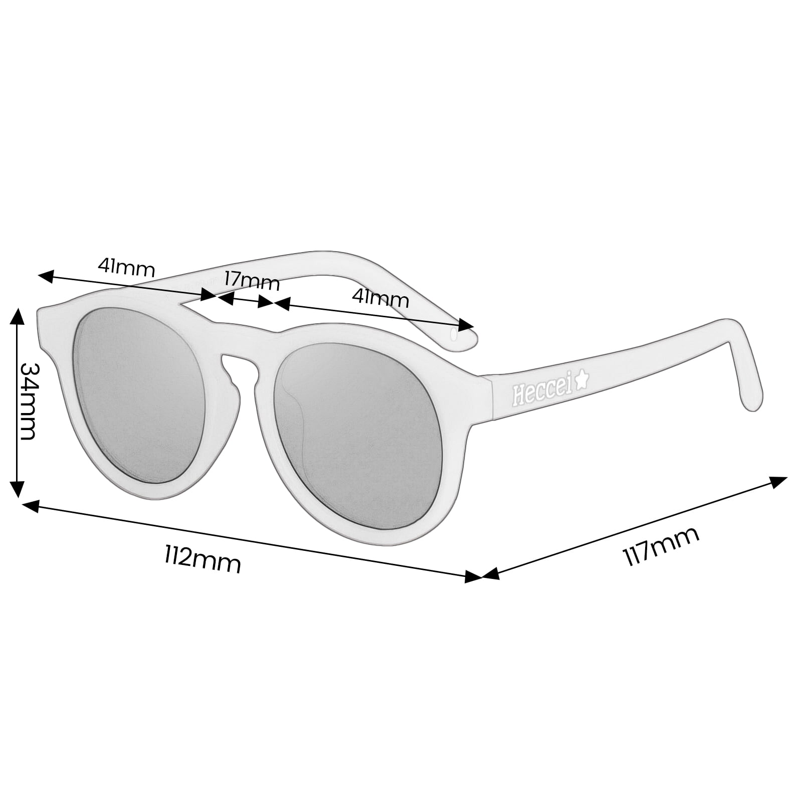 HECCEI Pebblie Baby Sunglasses with Strap - UV 400 Polarized Sunglasses, Ages 0-2 Black