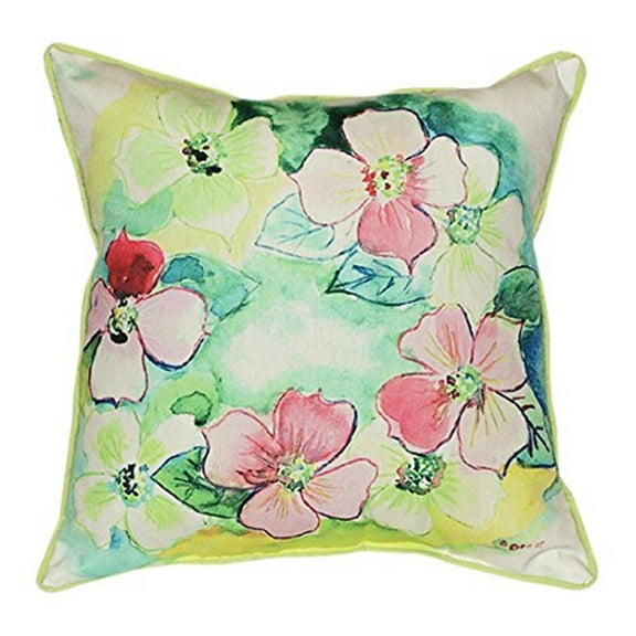 Betsy Drake ZP908 Flower Wreath Indoor & Outdoor Throw Pillow- 22 x 22 in.
