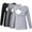 Black/Light Grey/White Stripe, variant on Women's Long Sleeve Maternity Nursing Tops Shirts Breastfeeding Clothes 3-Pack