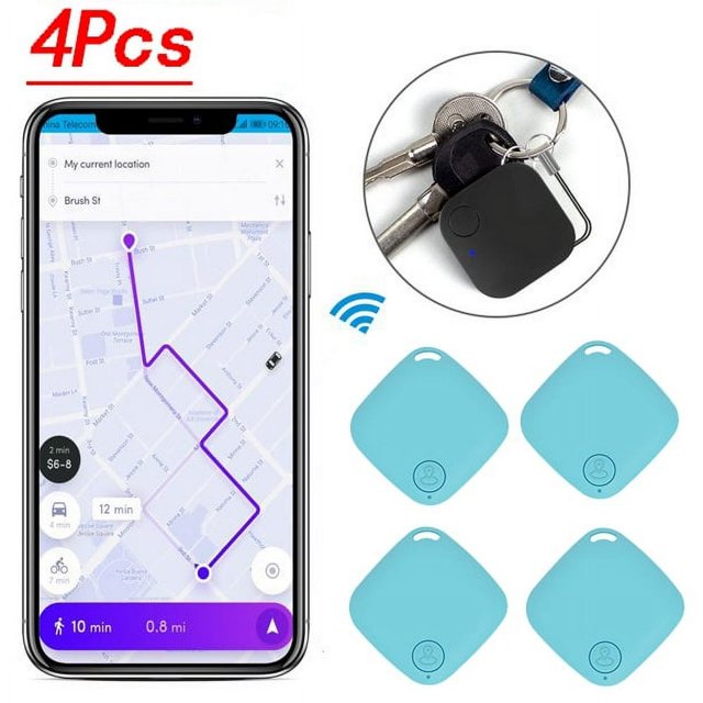 CHOK 4Pcs Anti-lost Bluetooth Smart Tracker Pet Child Wallet Key Mini Locator GPS Finder Alarm Dog Cat Kids Car Wallet Accessories