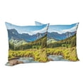 thumbnail image 6 of Ambesonne Landscape Throw Pillow Cover 2 Pack, Mountain Forest River, 24", Multicolor, 6 of 6
