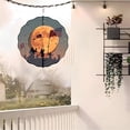 thumbnail image 2 of 3D Metal Hanging Wind Spinners for Yard & Garden - Artistic Circular Design with Stylized Moon Concentric Waves & Silhouetted Figures, 2 of 6