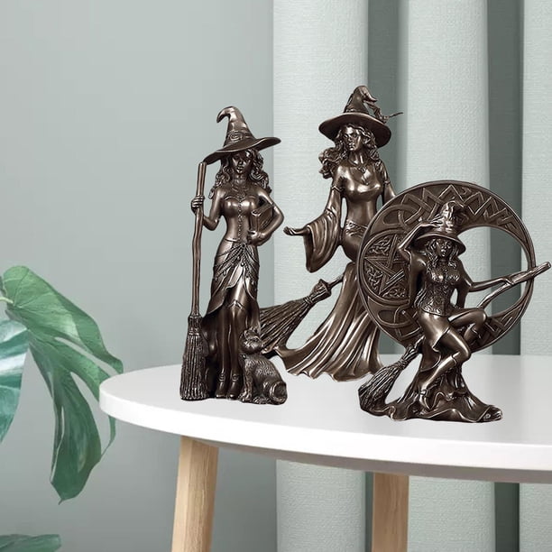 Figuras de Escultura de Decoración de Estatua de Oficina 3 piezas perfecl Estatuilla de bruja
