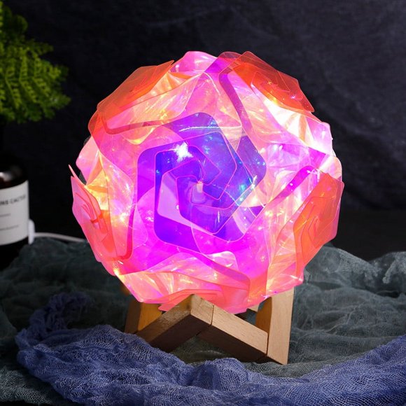 Feltree DIY Folding Rose Night Light - USB Powered Creative Lamp Kit for Kids Room Decor, Home Assembly DIY Project and Educational Toy