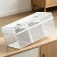 thumbnail image 3 of Portable Clear Plastic Storage Container Box,Storage Bins with Snap Lids,Clear Storage Box with Handle,Durable Storage Containers with Compartments for Organizing Crafts,Tools,1Pc(Clear,7.9x4.7x3.5"), 3 of 6