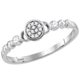 thumbnail image 1 of 14kt White Gold Womens Round Diamond Cluster Stackable Band Ring 1/6 Cttw, 1 of 1
