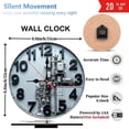 thumbnail image 3 of Steampunk Clock Wall Clock Unique Design Home Decor 10-Inch Silent Wooden Wall Clock, Battery Operated (AA Batteries Not Included), Artistic Home Decor, 3 of 7