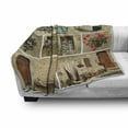 thumbnail image 3 of Italian Soft Flannel Fleece Throw Blanket, Pictures of Italy Lifestyle Old Classic Shutter Window Stone Houses Print, Cozy Plush for Indoor and Outdoor Use, 50" x 60", Multicolor, by Ambesonne, 3 of 6