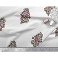thumbnail image 2 of Soimoi Rayon Crepe Fabric Leaves & Floral Block Decor Fabric Printed Yard 46 Inch Wide, 2 of 3