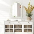 thumbnail image 3 of Arched Wall Mirror Wood Mirror, Decorative Mirror Bathroom Distressed White Farmhouse Mirror for Over Sink, Living Room, Entryway, Bedroom, 3 of 7
