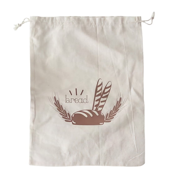 VKLU Reusable Bread Bag for Sourdough and Baguette, 7.9x12.2 Inch Washable Loaf Storage Bag for Freshness, Eco-Friendly Drawstring Bakery Bag for Homemade Bread, B