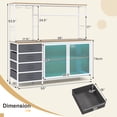 thumbnail image 3 of Gymax Sideboard Buffet Cabinet w/ LED Lights 55'' Coffee Table w/ Power Outlets Natural, 3 of 10