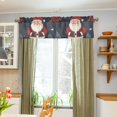 thumbnail image 3 of Yayeee Kitchen Valance Rod Pocket 54" x 18" Living Room Window Curtain, Blue Christmas Santa, 3 of 6