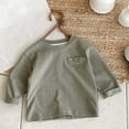 thumbnail image 5 of Toddler Baby Boy Girl Basic Solid Organic Cotton T Shirts Tops Long Sleeve Tee Shirt Girls Clothes For 0 2Y, 5 of 6