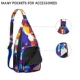 thumbnail image 2 of Aesthetic Sling Backpack - Fashion Forward Colorful Abstract Print Crossbody Bag, Multi-Pocket Organization, 2 of 4