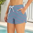thumbnail image 6 of Two Piece Tankini Swimsuits for Women Striped Tummy Control Bathing Suit with Shorts Athletic Swimwear, M, 6 of 6