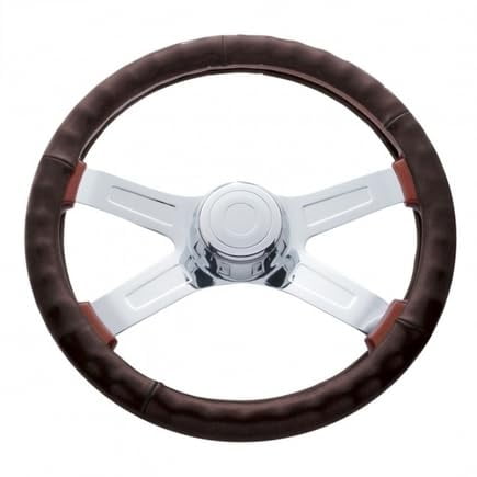United Pacific 70112 Accessory Steering Wheel Cover, 18" Steering Wheel Cover, Dark Brown