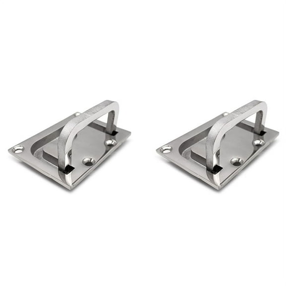 2X Stainless Steel 316 Flush Lift Ring Hatch Pull Handle Locker Cabinet Boat,2 x Boat Hatch Handle,Silver
