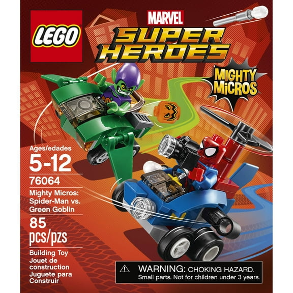 LEGO Super Heroes Mighty Micros: Spider-Man vs Green Goblin 76064 Building Kit (85 Piece)