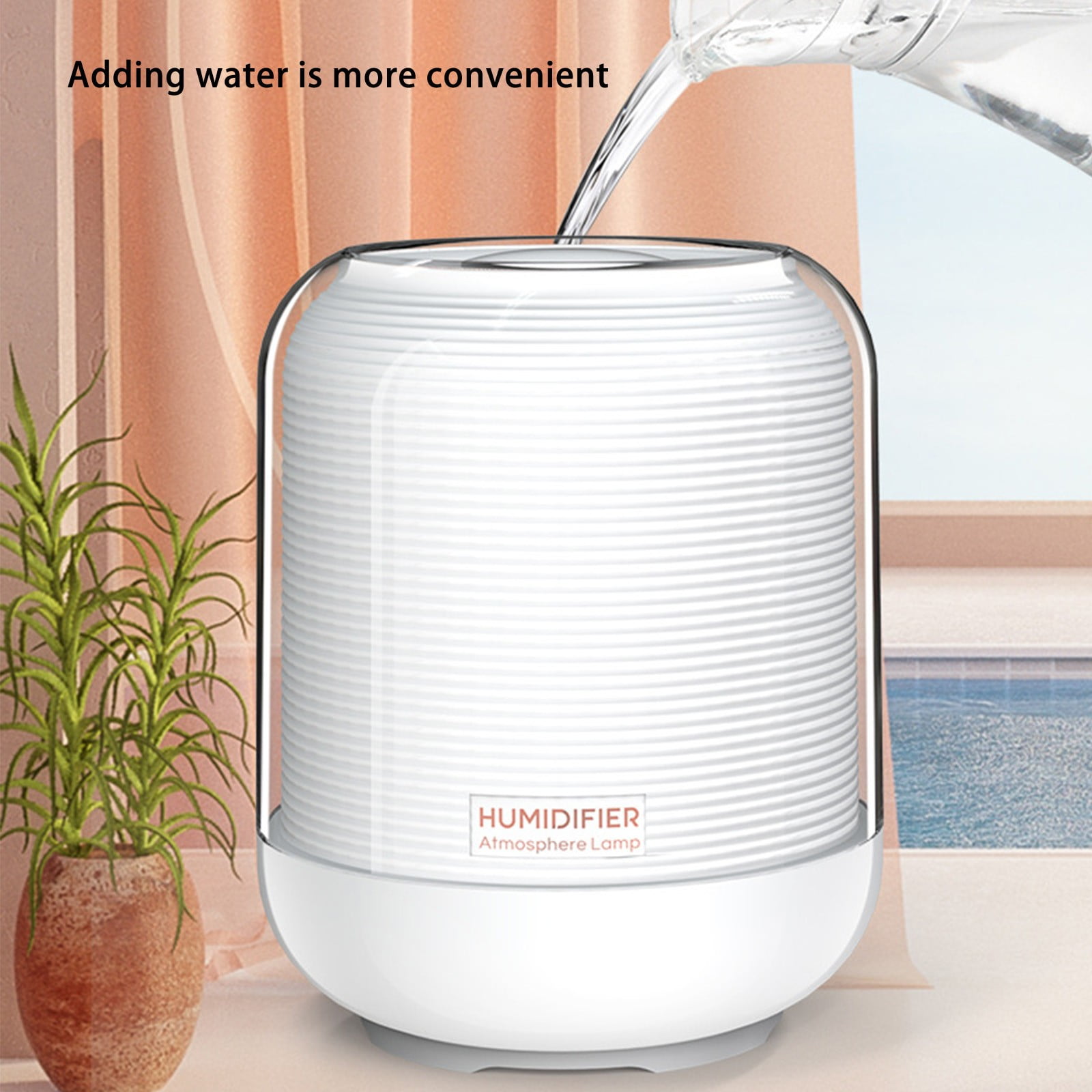 LACKUST Humidifiers for Bedroom,3L Large Room Humidifier for Bedroom, Warm Mist Desk Diffuser, Quiet Auto Shut Off,White