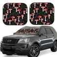thumbnail image 2 of Bingfone Red Mushrooms Print 2-Piece Sun Shade Front Windshield - Foldable Car Front Window Sunshades For Most Sedans Suv Truck - Large, 2 of 7