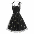 thumbnail image 2 of Stamzod Women Summer Floral Midi Dress formal Elegant Cocktail Swing Dresses Cute Tea Party Dress Black E XL, 2 of 9