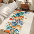 thumbnail image 4 of 4'x6' Area Rugs, Coastal Indoor Outdoor Area Rug for Living Room Bedroom, Summer Beach Starfish Coral Shell Nautical Washable Bathroom Rugs Kitchen Floor Carpet Mats Home Decor Aesthetic, 4 of 8