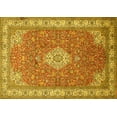 thumbnail image 1 of Ahgly Company Machine Washable Indoor Rectangle Medallion Yellow Traditional Area Rugs, 8' x 10', 1 of 4