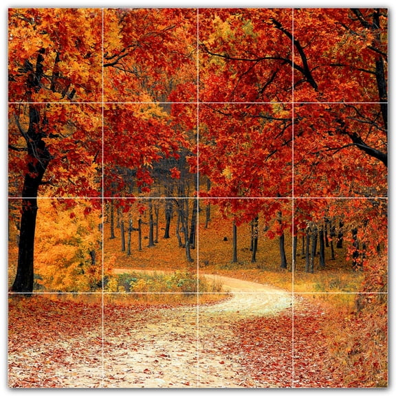 Picture-Tiles.com: Autumn Ceramic Tile Wall Mural WAL500025-44M. 24"W x 24"H using (16) 6" x 6" Ceramic Tiles-Satin Finish